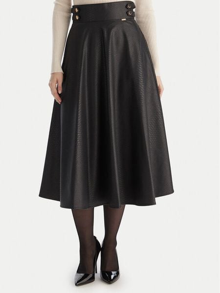 Fracomina Spódnica z imitacji skóry FS25WG2001P41101 Czarny Regular Fit. Czarne spódniczki damskie Fracomina, bez wzorów, ze skóry. Za 689.99 zł.