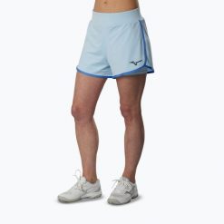 Spodenki damskie Mizuno Flex. Niebieskie szorty damskie Mizuno, bez wzorów, z elastanu. Za 149.99 zł.