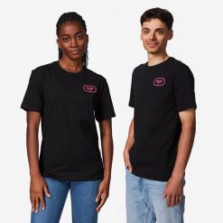 Koszulka lifestyle Van Rysel Roubaix. Czarne t-shirty damskie VAN RYSEL, s, bez wzorów, z bawełny, bez kołnierzyka. Za 89.99 zł.