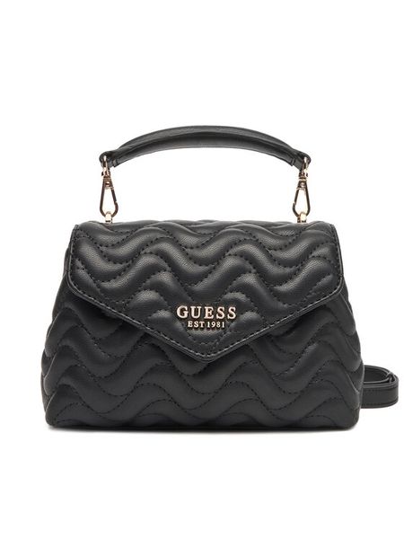 Guess Torebka Melisandra Mini HWQG96 53780 Czarny. Czarne torebki klasyczne damskie Guess, z aplikacjami, ze skóry, bez dodatków. Za 409.99 zł.