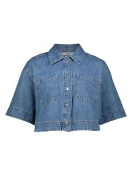 ONLY Koszula dżinsowa w kolorze niebieskim rozmiar: XL. Niebieskie koszule damskie Only, xl, bez wzorów, z bawełny, bez kołnierzyka, bez ramiączek. Za 129.95 zł.