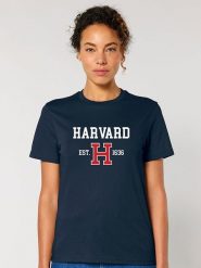 American Universities Koszulka "Harvard EST 1636" w kolorze granatowym rozmiar: L. Niebieskie bluzki damskie American Universities, l, bez wzorów, z bawełny, bez kołnierzyka, bez ramiączek. Za 70.24 zł.