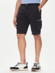 Aeronautica Militare Szorty materiałowe 251BE066CT1122 Granatowy Regular Fit. Niebieskie szorty męskie AERONAUTICA MILITARE, z bawełny, bez kołnierzyka. Za 349.99 zł.