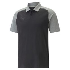 Casualowa koszulka polo Puma teamCUP. Czarne koszulki polo męskie Puma, m, bez wzorów, z bawełny, bez ramiączek. Za 199.35 zł.