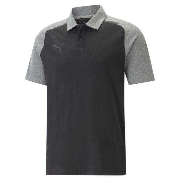 Casualowa koszulka polo Puma teamCUP. Czarne koszulki polo męskie Puma, m, z bawełny, bez ramiączek, do piłki nożnej. Za 199.35 zł.