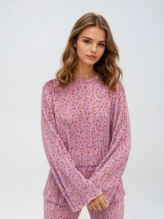 Monki Bluzka w kolorze różowym rozmiar: M. Różowe bluzki damskie Monki, m, bez wzorów, bez kołnierzyka, bez ramiączek. Za 39.99 zł.