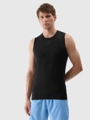 T-SHIRT MĘSKI 4F KOSZULKA TOP TANK SZYBKOSCHNĄCA TFSLM461. Czarne t-shirty sportowe męskie 4f, m, z materiału, bez ramiączek, na fitness i siłownię. Za 182.98 zł.