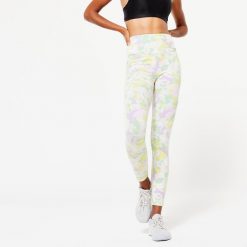 Legginsy fitness damskie Domyos 520. Fioletowe legginsy damskie DOMYOS, xs, bez wzorów, z bawełny. W wyprzedaży za 59.99 zł.