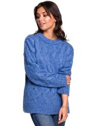 Be Wear Sweter w kolorze niebieskim rozmiar: S/M. Niebieskie swetry klasyczne damskie Be Wear, m, z wełny, bez kołnierzyka. Za 205.95 zł.