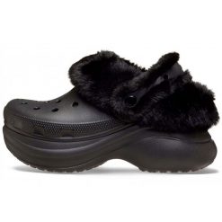 Crocs Bae Lined Clog Z Kapciami Damskie. Czarne kapcie damskie Crocs, z materiału. Za 417.70 zł.