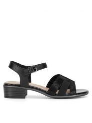 Go Soft Sandały WI23-LUCY-05 Czarny. Czarne sandały damskie GO SOFT, bez wzorów, z materiału, bez obcasa, na płaskiej podeszwie. Za 111.99 zł.
