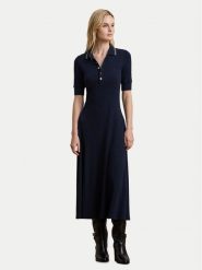 LAUREN RALPH LAUREN Sukienka codzienna 200957638001 Granatowy Slim Fit. Niebieskie sukienki damskie Lauren Ralph Lauren, na co dzień, m, bez wzorów, bez kołnierzyka, bez ramiączek, proste. Za 769.99 zł.