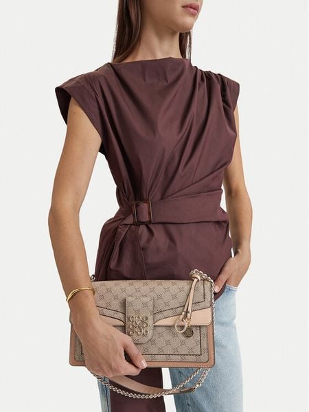 Nine West Torebka EO-ELEGANT FLOW-TK25740 Beżowy ciemny. Brązowe listonoszki damskie Nine West, bez wzorów, ze skóry, bez dodatków. Za 329.99 zł.