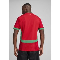 Męska koszulka domowa Maroko 2025 PUMA Red Archive Green. Czerwone t-shirty sportowe męskie Puma, m, bez ramiączek, do piłki nożnej. Za 398.50 zł.