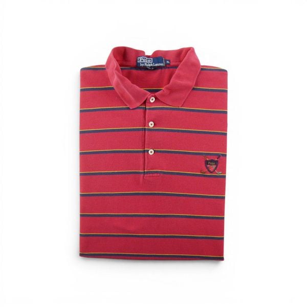 Second life - Polo Ralph Lauren koszulka męska z krótkim rękawem - Stan dobry. Czerwone koszulki polo męskie Ralph Lauren, na lato, m, bez wzorów, z bawełny, bez ramiączek. Za 85.16 zł.