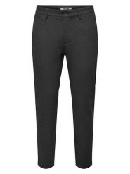 ONLY & SONS Spodnie chino "Mark" - Slim fit - w kolorze antracytowym rozmiar: W34/L30. Czarne spodnie materiałowe męskie Only & Sons, bez wzorów. Za 154.95 zł.