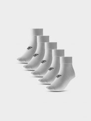 4F Skarpetki casual za kostkę (5-pack) męskie - białe 43-46. Białe skarpetki męskie 4f, bez wzorów, z bawełny. Za 59.99 zł.
