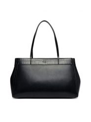Calvin Klein Torebka Ck Croc Snap Large Tote LV04F3904G Czarny. Czarne torebki klasyczne damskie CALVIN KLEIN, bez wzorów, ze skóry, bez dodatków. Za 749.99 zł.