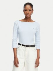 Tommy Hilfiger Bluzka Cody Boat-Nk WW0WW49928 Niebieski jasny Regular Fit. Niebieskie bluzki damskie Tommy Hilfiger, s, bez wzorów, z bawełny, bez ramiączek. Za 249.99 zł.