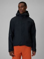 4F Kurtka trekkingowa membrana 10000 męska - czarna XL. Czarne kurtki męskie 4f, l, bez wzorów, z materiału, bez kaptura. Za 399.99 zł.