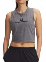 Under Armour Top funkcyjny w kolorze szarym rozmiar: XS. Szare topy damskie Under Armour, xs, bez wzorów, z materiału, bez kołnierzyka. Za 69.75 zł.