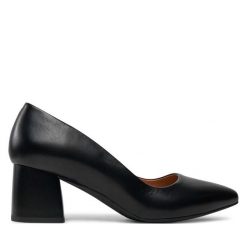 Czółenka R.Polański. Czarne czółenka damskie R.Polański, bez wzorów, bez obcasa. Za 299.99 zł.