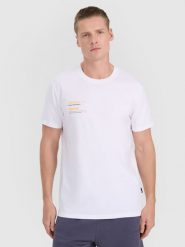4F T-shirt regular z nadrukiem męski - brązowy XXL. Białe t-shirty męskie 4f, m, bez wzorów, z bawełny, bez kołnierzyka. Za 59.99 zł.