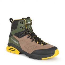 Buty trekkingowe męskie Aku Reactive Gtx. Brązowe buty trekkingowe męskie Aku, z gore-texu, za kostkę, bez zapięcia, trekkingowe, gore-tex. Za 499.00 zł.