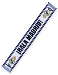 Szalik kibicowski Real Madryt. Szaliki męskie Real Madrid, bez wzorów, z materiału. Za 86.91 zł.