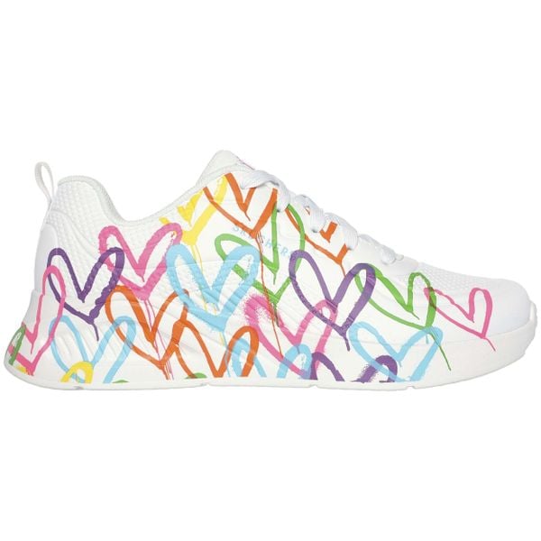 Buty sneakersy sportowe damskie Skechers Uno Lite białe wygodne. Białe buty sportowe na co dzień damskie Skechers, bez wzorów. Za 299.00 zł.
