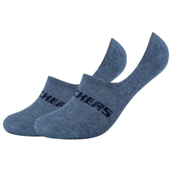 Skarpetki sportowe dla dorosłych 2PPK Mesh Ventilation Footies Socks. Niebieskie skarpetki damskie Skechers, bez wzorów, z meshu. Za 29.99 zł.