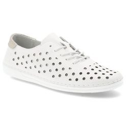 Białe Półbuty S.Barski Stylowe Płaskie Obuwie Damskie. Białe półbuty damskie S.BARSKI, bez wzorów, z materiału, eleganckie, bez obcasa, na płaskiej podeszwie. Za 189.00 zł.