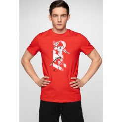 T-shirt męski TSM233 - czerwony. Czerwone t-shirty męskie 4f, m, bez wzorów, bez kołnierzyka. W wyprzedaży za 29.99 zł.