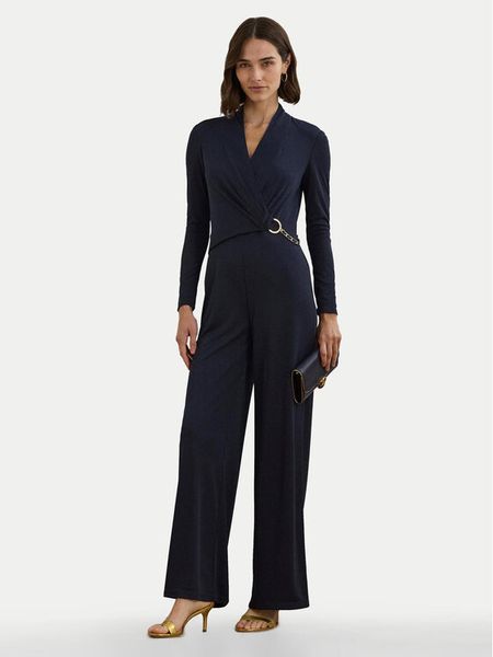 LAUREN RALPH LAUREN Kombinezon 200957619 Granatowy Slim Fit. Niebieskie kombinezony damskie Lauren Ralph Lauren, bez wzorów, z syntetyku, bez kołnierzyka, bez ramiączek. Za 749.99 zł.