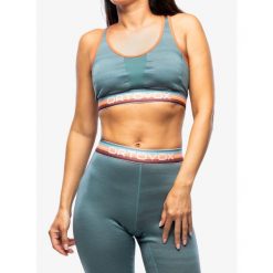 Sportowy stanik Ortovox 185 Rock N Wool Sport Top. Zielone biustonosze sportowe damskie ORTOVOX, xs, bez wzorów, bez ramiączek. Za 249.99 zł.