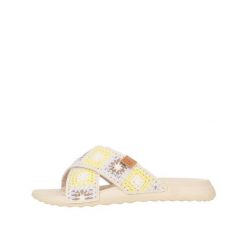 Sandały HEY DUDE CHRISTI SLIDE COTTAGE CROCHE Wielokolorowy. Brązowe sandały damskie PRO BRANDS, bez wzorów, z tkaniny, bez obcasa. Za 230.99 zł.