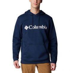 Bluza Sportowa Z Kapturem Męska Columbia Csc Basic Logo. Niebieskie bluzy sportowe męskie Columbia, bez wzorów, z bawełny, eleganckie, bez kołnierzyka, bez ramiączek. Za 303.99 zł.