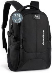 Plecak Aspensport 32 L czarny. Czarne plecaki damskie Erima, bez wzorów, z materiału, biznesowe. Za 98.69 zł.