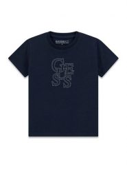 Guess T-Shirt N6RI17 grK8HM4 Granatowy Regular Fit. Niebieskie t-shirty chłopięce Guess, z aplikacjami, z bawełny, bez ramiączek. Za 119.99 zł.