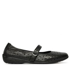 Baleriny Josef Seibel. Czarne baleriny damskie Josef Seibel, bez wzorów, bez obcasa. Za 389.99 zł.