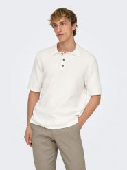 ONLY & SONS Koszulka polo "Seric" w kolorze białym rozmiar: S. Białe koszulki polo męskie Only & Sons, s, bez wzorów, z bawełny, bez ramiączek. Za 74.11 zł.