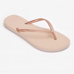 Japonki damskie Olaian 500. Brązowe klapki damskie OLAIAN, bez wzorów, bez obcasa. Za 54.99 zł.