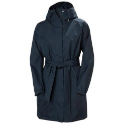Damska kurtka wodoodporna Helly Hansen Hh Classics Trench. Niebieskie kurtki damskie Helly Hansen, bez wzorów, z kapturem. Za 718.00 zł.