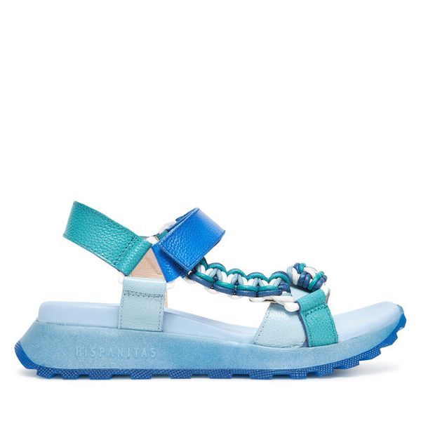 Sandały Hispanitas. Niebieskie sandały damskie Hispanitas, bez wzorów, bez obcasa, na płaskiej podeszwie. Za 579.99 zł.