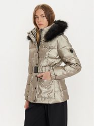 Morgan Kurtka zimowa 242-GELIAM Złoty Regular Fit. Żółte kurtki damskie Morgan, na zimę, bez wzorów, z syntetyku, bez kaptura. Za 529.99 zł.