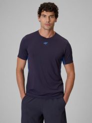 4F Koszulka trenignowa regular szybkoschnąca męska - niebieska XXL. Niebieskie t-shirty sportowe męskie 4f, l, bez ramiączek, na fitness i siłownię. Za 129.99 zł.