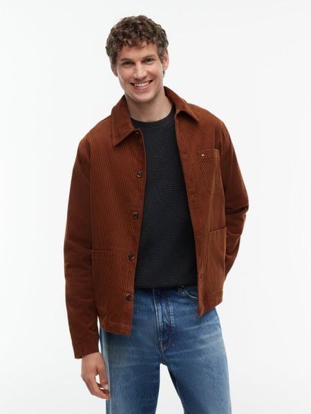 Tommy Hilfiger marynarka w stylu koszuli Mężczyźni Comfort Fit Bawełna brązowy, M. Brązowe marynarki męskie Tommy Hilfiger, bez wzorów, z bawełny. Za 649.95 zł.