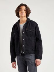 Levi's Kurtka dżinsowa w kolorze czarnym rozmiar: XXL. Czarne kurtki męskie Levi's, s, bez wzorów, z bawełny, bez kaptura. Za 249.17 zł.
