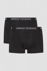 ARMANI EXCHANGE Czarne męskie bokserki 2PACK, Rozmiar M. Czarne bokserki męskie Armani Exchange, bez wzorów. W wyprzedaży za 135.99 zł.