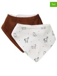 Vertbaudet Chusty (2 szt.) w kolorze brązowym i białym rozmiar: onesize. Białe chusty i apaszki dziecięce vertbaudet, z bawełny. Za 30.99 zł.